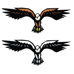 Flying eagle vector template isolated on white background