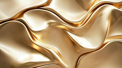 Abstract gold liquid waves background, potential for graphic design