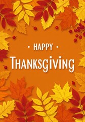 Happy Thanksgiving Autumn Leaves Greeting Card