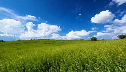 Fototapeta premium green field and blue sky