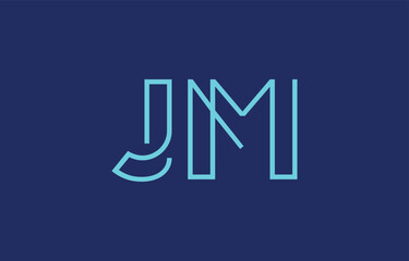 Illustration of creative typography featuring stylized letters J and M with a minimal blue color theme, suitable for branding and graphic design inspiration.