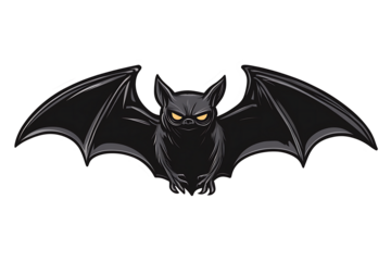 black bat isolated on white background PNG.AI GENERATED