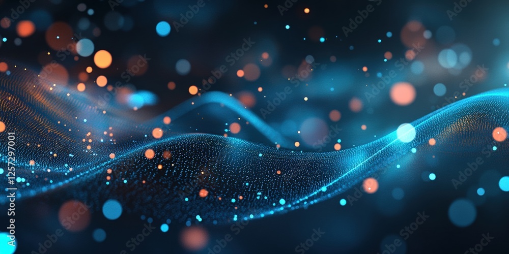 Poster digital background perfect for tech processes, neural networks, artificial intelligence, data transf