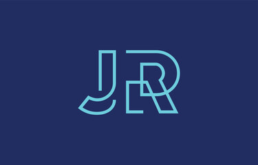Illustration of creative typography featuring stylized letters J and R with a minimal blue color theme, suitable for branding and graphic design inspiration.