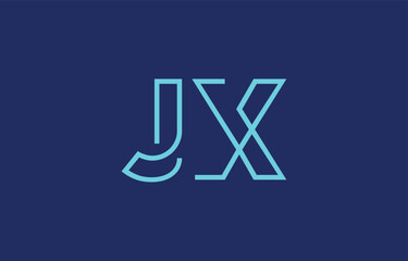 Illustration of creative typography featuring stylized letters J and X with a minimal blue color theme, suitable for branding and graphic design inspiration.