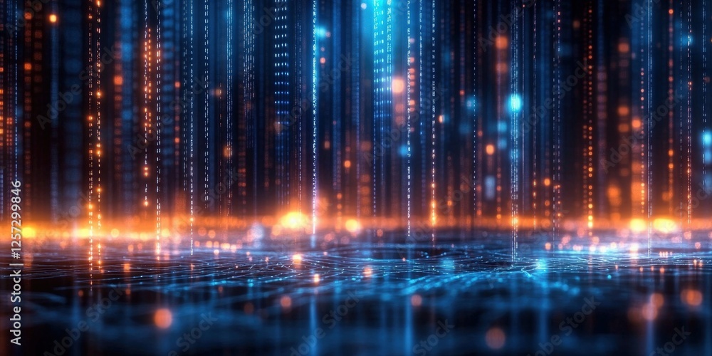 Poster digital background perfect for tech processes, neural networks, artificial intelligence, data transf