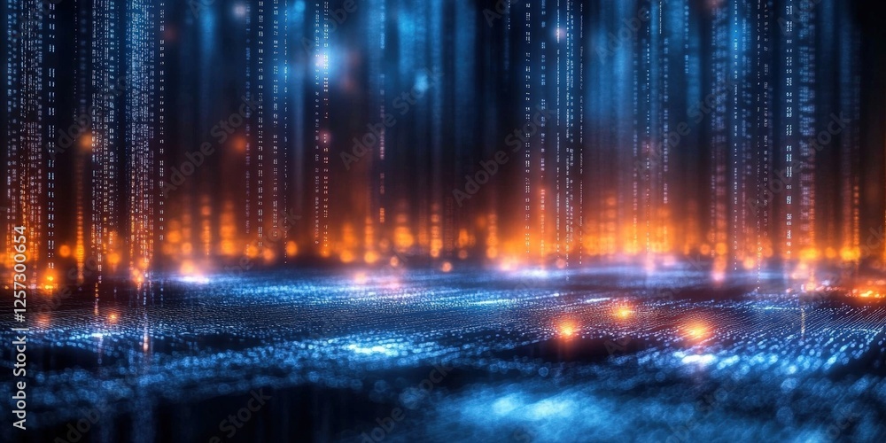 Poster digital background perfect for tech processes, neural networks, artificial intelligence, data transf