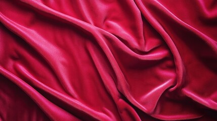 Obraz premium A close-up of smooth, flowing red satin fabric, showcasing its texture and sheen.