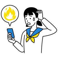 SNSで炎上して困っている女子学生