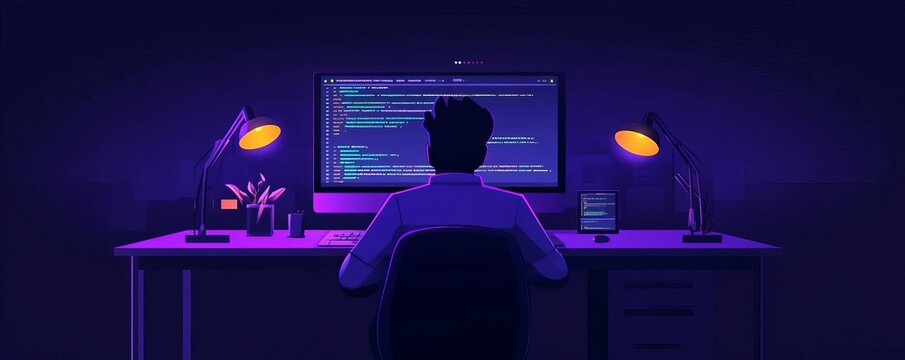 Minimalist UI designer coding a clean web interface on a dark-themed editor
