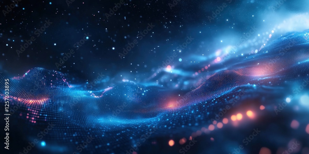 Poster digital background perfect for tech processes, neural networks, artificial intelligence, data transf