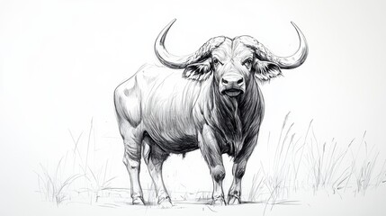 vertebrate working animal horn terrestrial animal bovinae snout drawing line art sketch ox