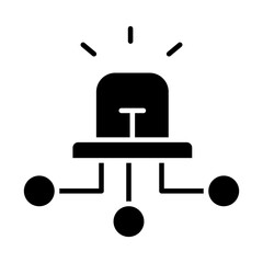 Simple Cybersecurity Glyph Icon – Secure Network Protection Symbol