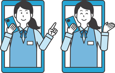 スマートフォンショップの女性店員