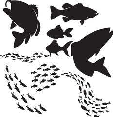 silhouette vector design with fish 