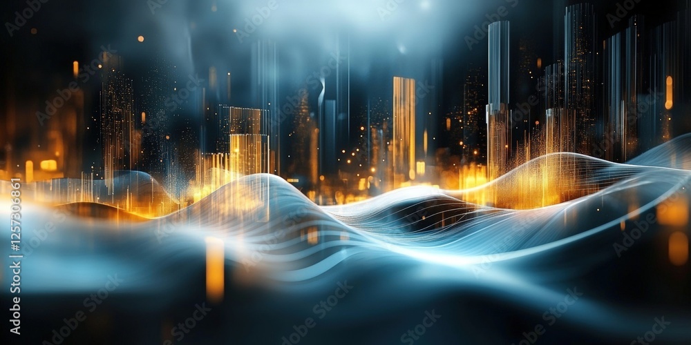 Poster digital background perfect for tech processes, neural networks, artificial intelligence, data transf