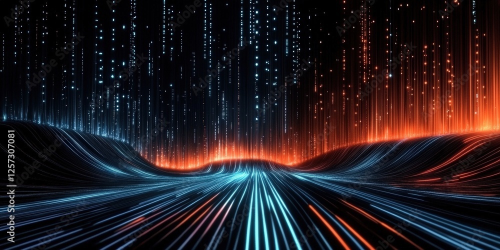 Poster digital background perfect for tech processes, neural networks, artificial intelligence, data transf