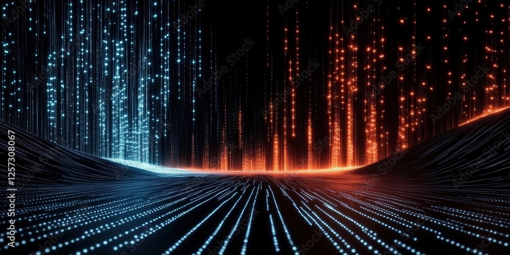 Poster digital background perfect for tech processes, neural networks, artificial intelligence, data transf