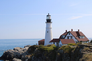 Portland Head Light on a bright summer day