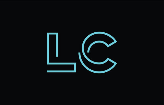 Illustration of creative typography featuring stylized letters L and C with a minimal blue color theme, suitable for branding and graphic design inspiration.