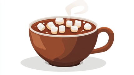 Obraz premium Steaming Cup of Chocolate with Marshmallows