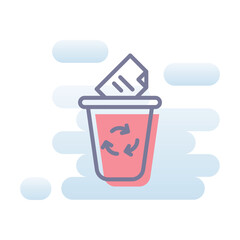 Paper Bin vector icon