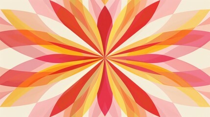 Abstract Radiating Flower Design in Warm Hues