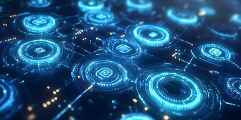Obraz premium Futuristic HUD Interface with glowing circular elements