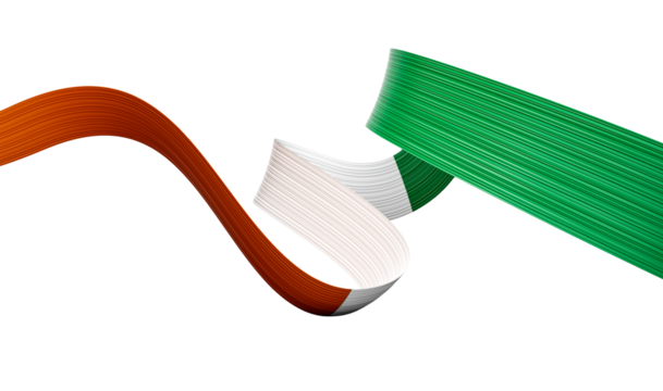 3d Flag Of Ivory Coast 3d Wavy Shiny Ivory Coast Ribbon Isolated On White Background 3d Illustration