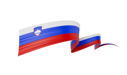 3d Flag Of Slovenia 3d Wavy Shiny Slovenia Ribbon Isolated On White Background 3d Illustration
