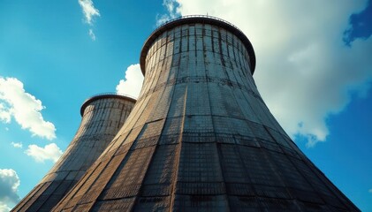 Close-up view of cooling tower's intricate structure , metal, macro