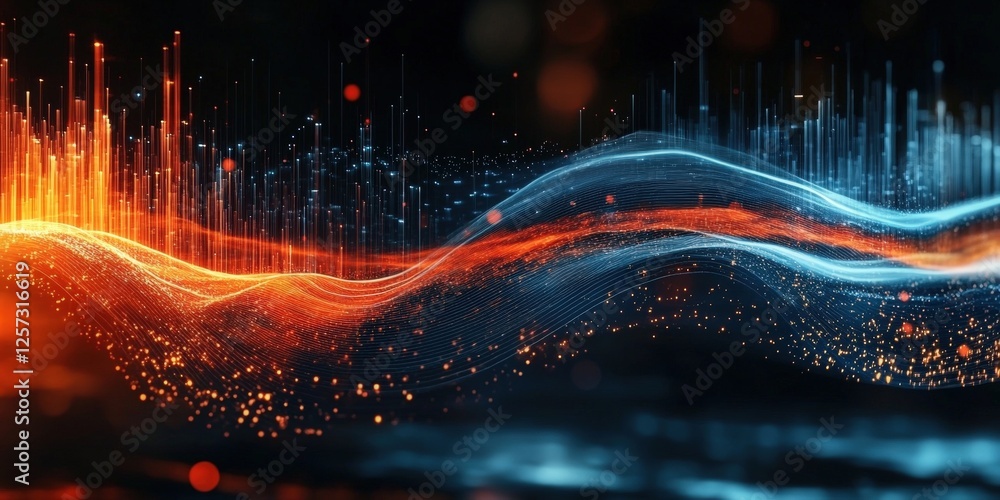 Aufkleber digital background perfect for tech processes, neural networks, artificial intelligence, data transf