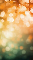 Golden bokeh lights abstract autumnal scene