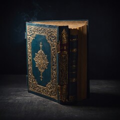Fototapeta premium A mysterious book that glows when opened, revealing hidden secrets.