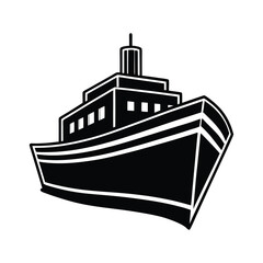 Fototapeta premium vector illustration of a ship icon on white background