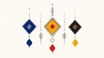 Indian Rangoli & Kolam Designs - Traditional Cultural Concepts in Vector Illustration on White Background