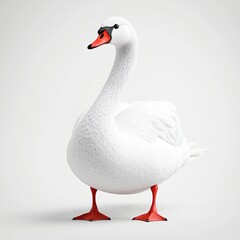 Obraz premium Elegant White Swan Detailed Profile View Wildlife Photography Bird Image
