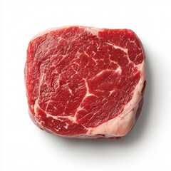 Fototapeta premium Raw Beef Steak Close Up View of Red Meat Texture Culinary Ingredient Premium Cut