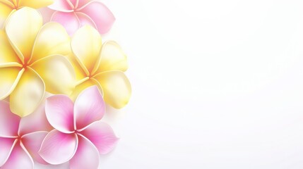 Obraz premium Serene Plumeria Blooms: A Soft Pastel Floral Delight