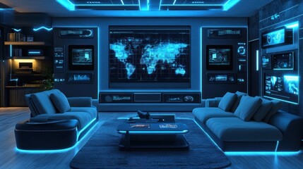 Futuristic Smart Home Theater Room Design