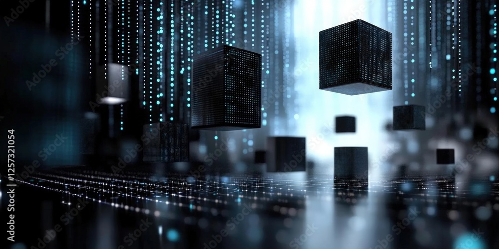 Poster digital background perfect for tech processes, neural networks, artificial intelligence, data transf