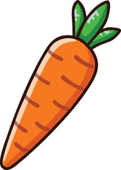 Carrot vector art with a white background. Vector illustration isolated on a white background.  