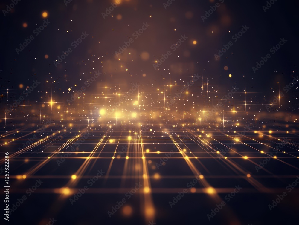 Poster Dark background with glowing lights in abstract design for modern decorative use