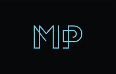 Illustration of creative typography featuring stylized letters M and P with a minimal blue color theme, suitable for branding and graphic design inspiration.