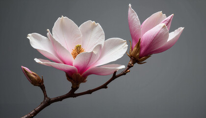 Magnolia flowers on a branch for blogs, greeting cards, and decorative design