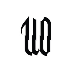 UO monogram logo design letter text name symbol monochrome logotype alphabet character simple logo