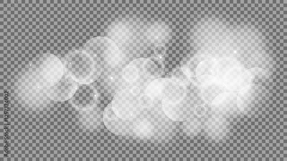 Poster bokeh circles on transparent background