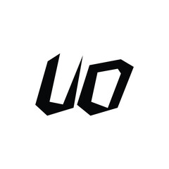 UO monogram logo design letter text name symbol monochrome logotype alphabet character simple logo