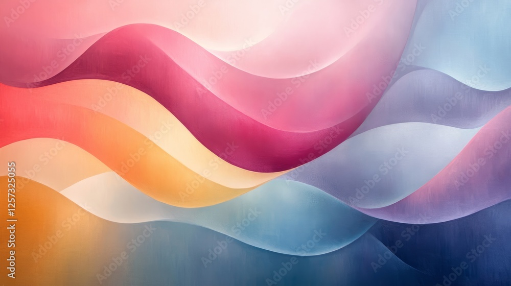Poster abstract colorful waves gently flowing in a smooth seamless pattern