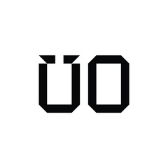 UO monogram logo design letter text name symbol monochrome logotype alphabet character simple logo